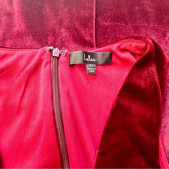 Lulus So Much Magic Berry Red Velvet Maxi Dress | Size XS - Picture 7 of 10